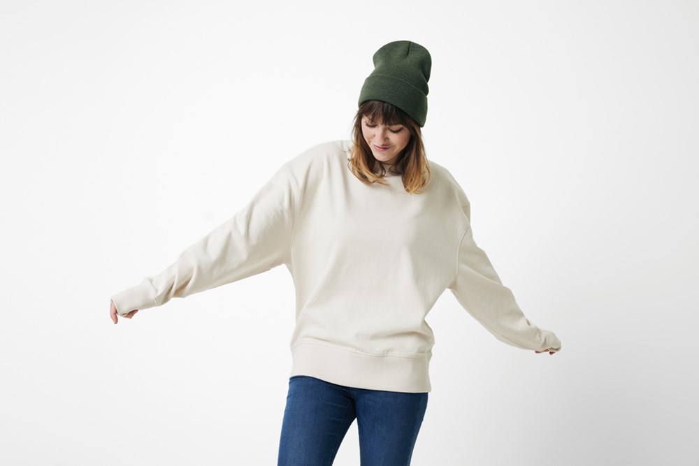 Iqoniq Kruger Relax-Rundhals-Sweater aus recycelt. Baumwolle