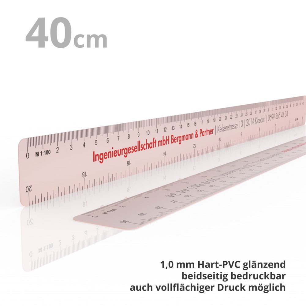 Reduktionslineal 40 cm weiß glänzend