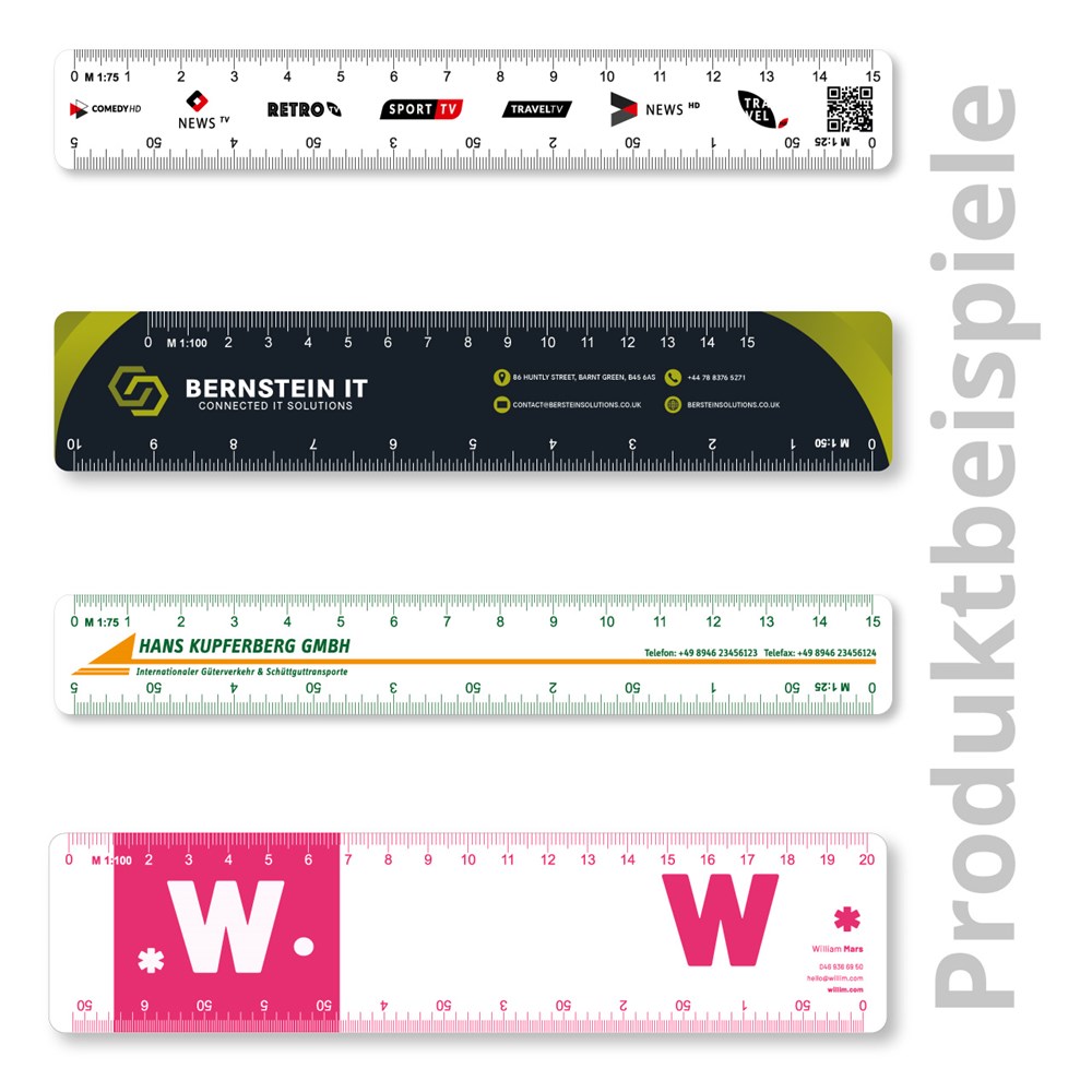 Reduktionslineal 20 cm weiß matt