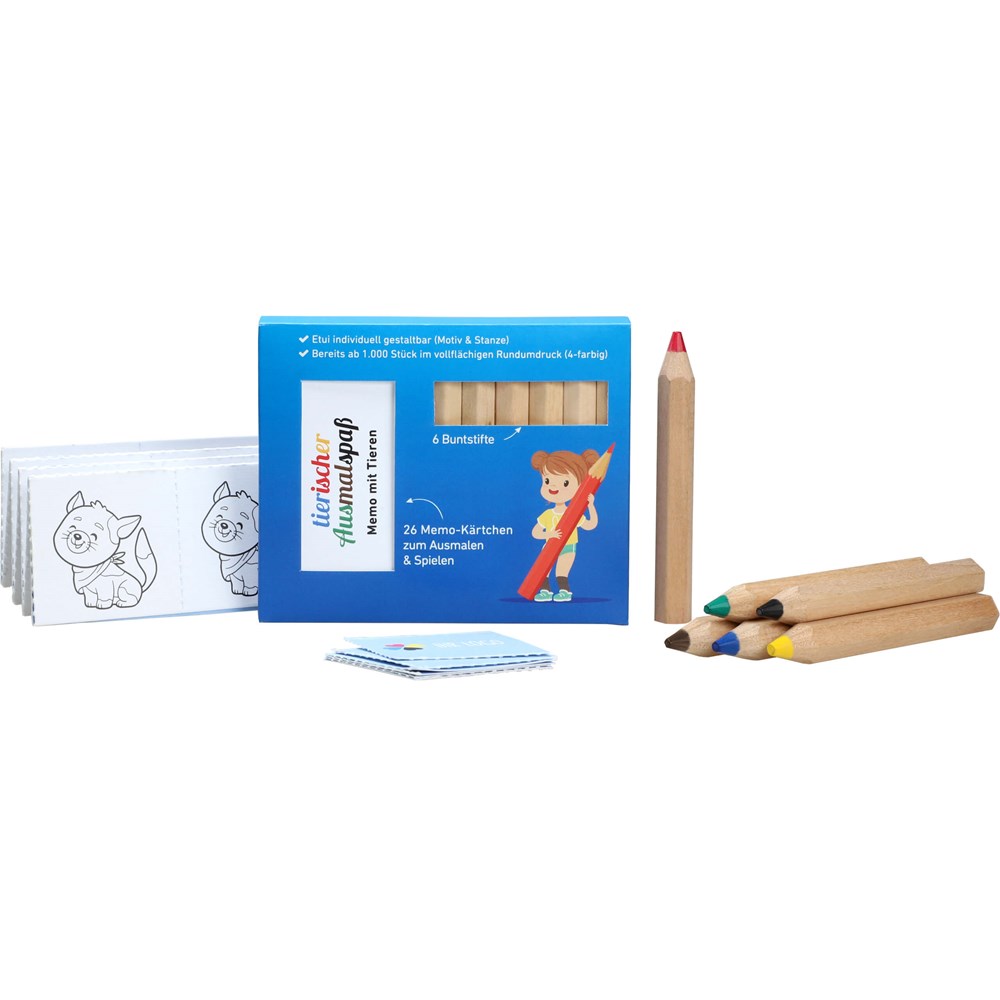 JUMBO Buntstift Memo-Set, inklusive Rundumdruck, Mal- und Spieleset