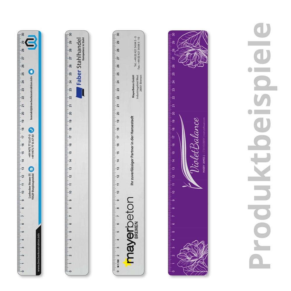 Aluminiumlineal 30 cm im Untereloxaldruck