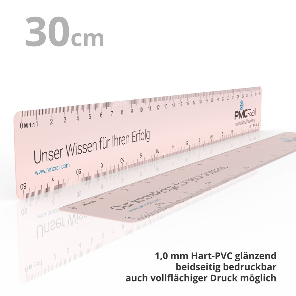 Reduktionslineal 30 cm weiß glänzend