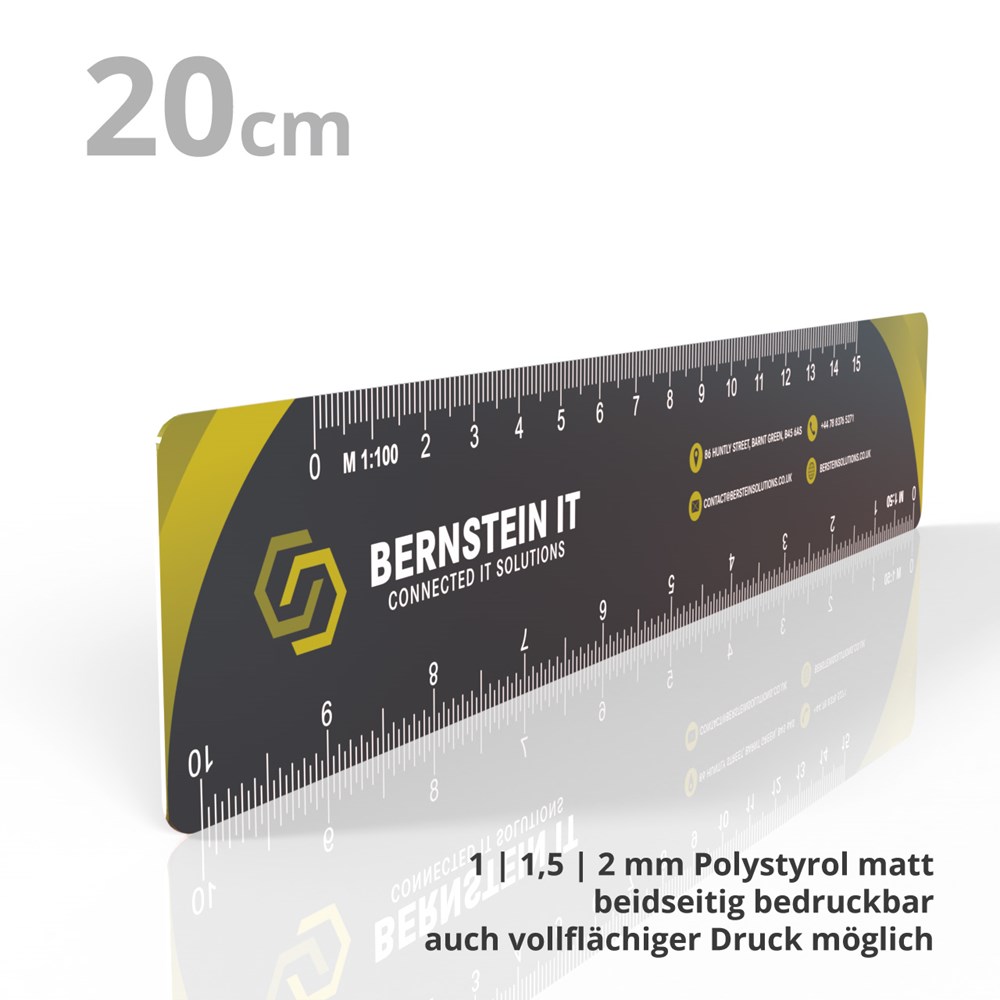 Reduktionslineal 20 cm weiß matt