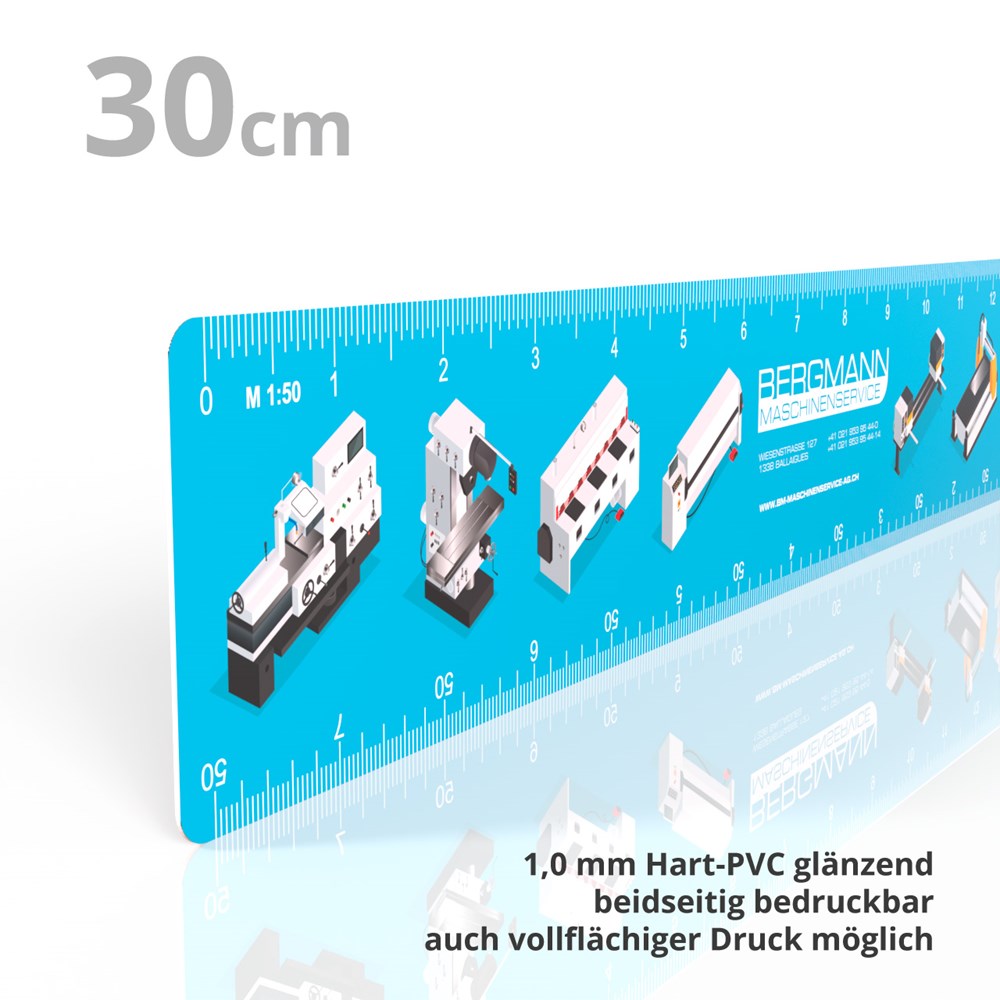 Reduktionslineal 30 cm weiß glänzend