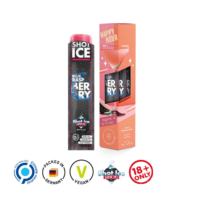 Big Box Shot Ice 3er, Blue Raspberry mit Wodka, Alkohol 10,5% vol